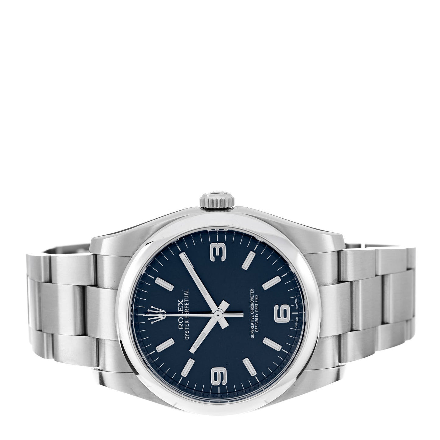 Stainless Steel 36mm Oyster Perpetual Watch Blue 116000
