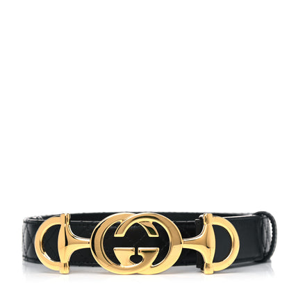 Gucci Calfskin Trapuntata Zumi 30mm Belt 95 38 Black 1 of 4