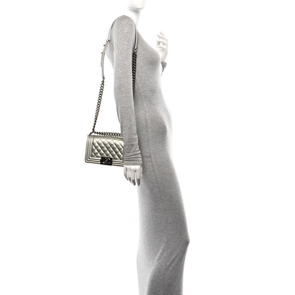 Chanel Metallic Patent Calfskin Quilted Small Boy Flap Silver 2 of 10