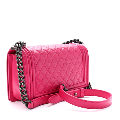 Chanel Lambskin Quilted Medium Boy Flap Pink 2 of 10