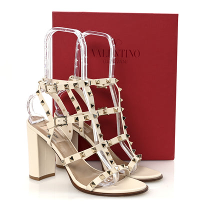 Valentino Garavani Calfskin Rockstud 90mm City Sandals 40 Ivory 9 of 9