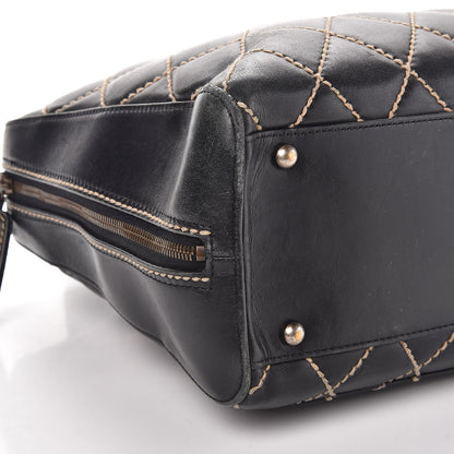 Chanel Calfskin Contrast Stitch Surpique Bowler Black 9 of 14