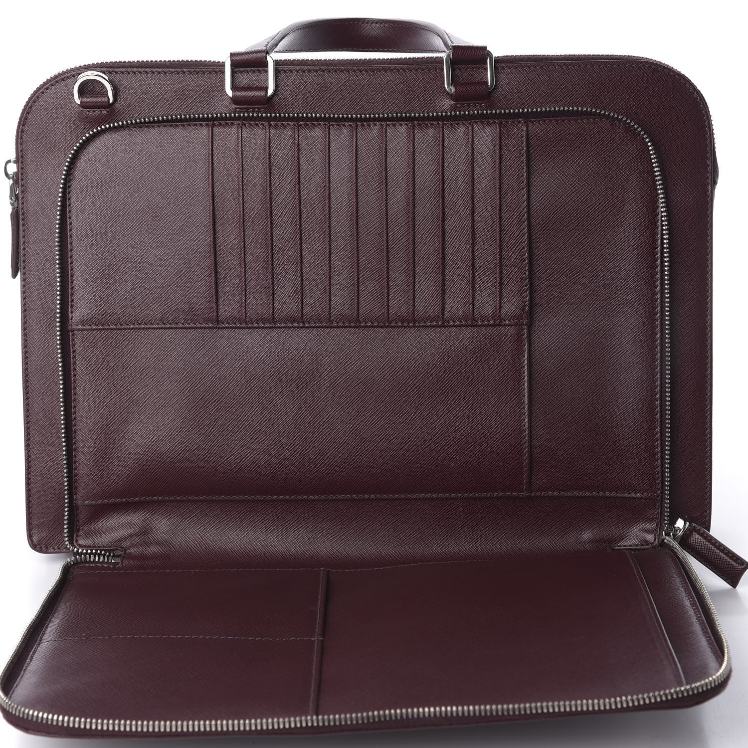 Prada Saffiano Travel Briefcase Granato 8 of 9