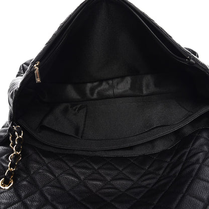 Chanel Calfskin Quilted XXL Travel Flap Bag Black 5 of 12