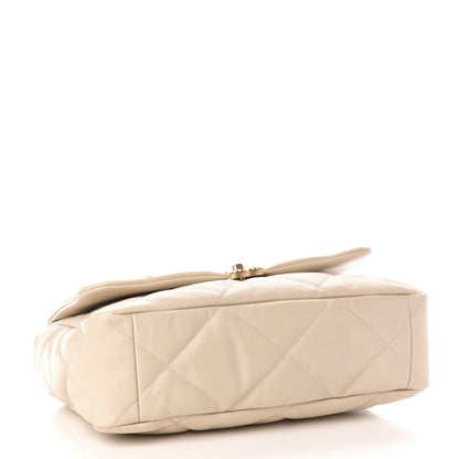 Chanel Goatskin Quilted Maxi 19 Flap Beige 4 of 10