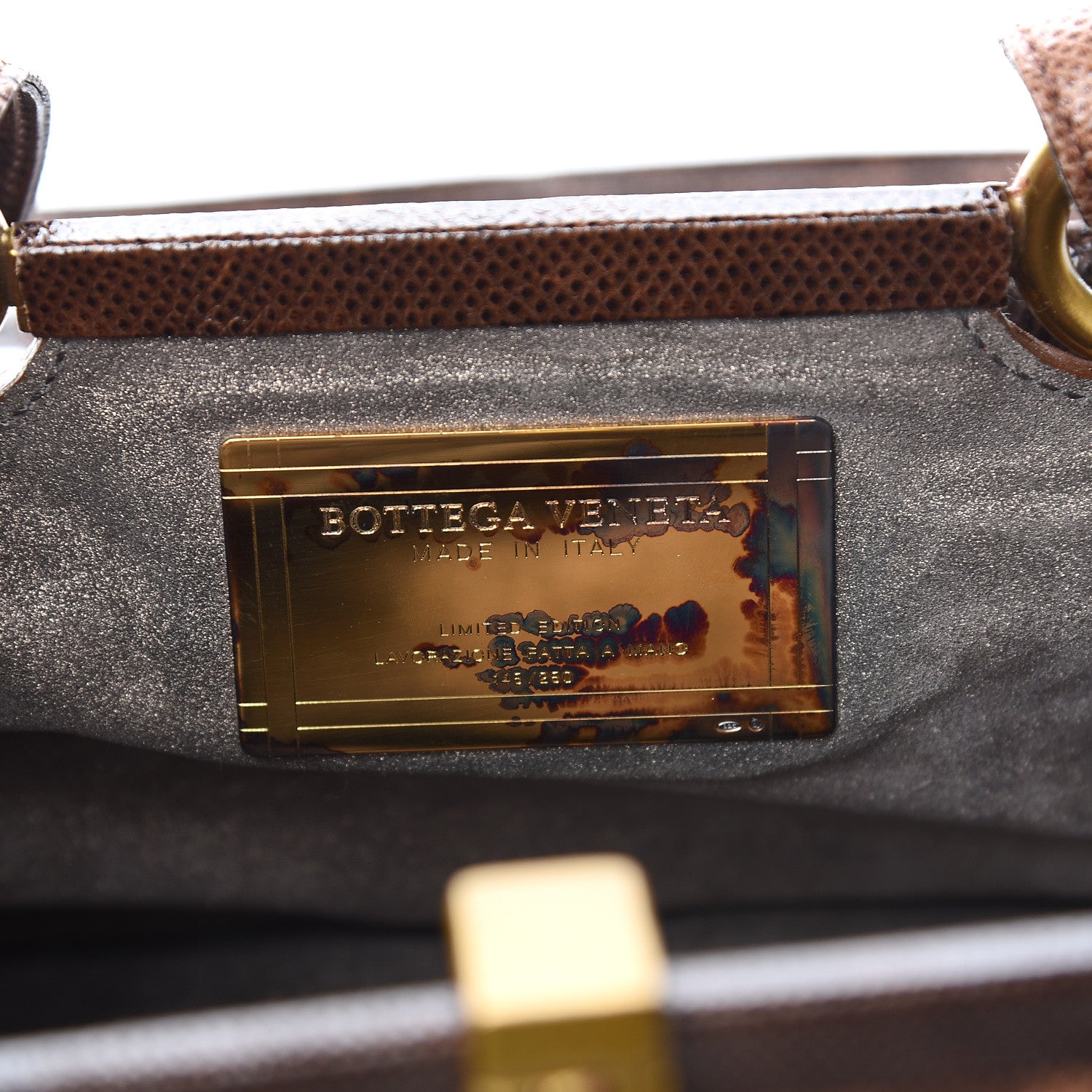 Bottega Veneta Woven Snakeskin Frame Bag Brown 6 of 10