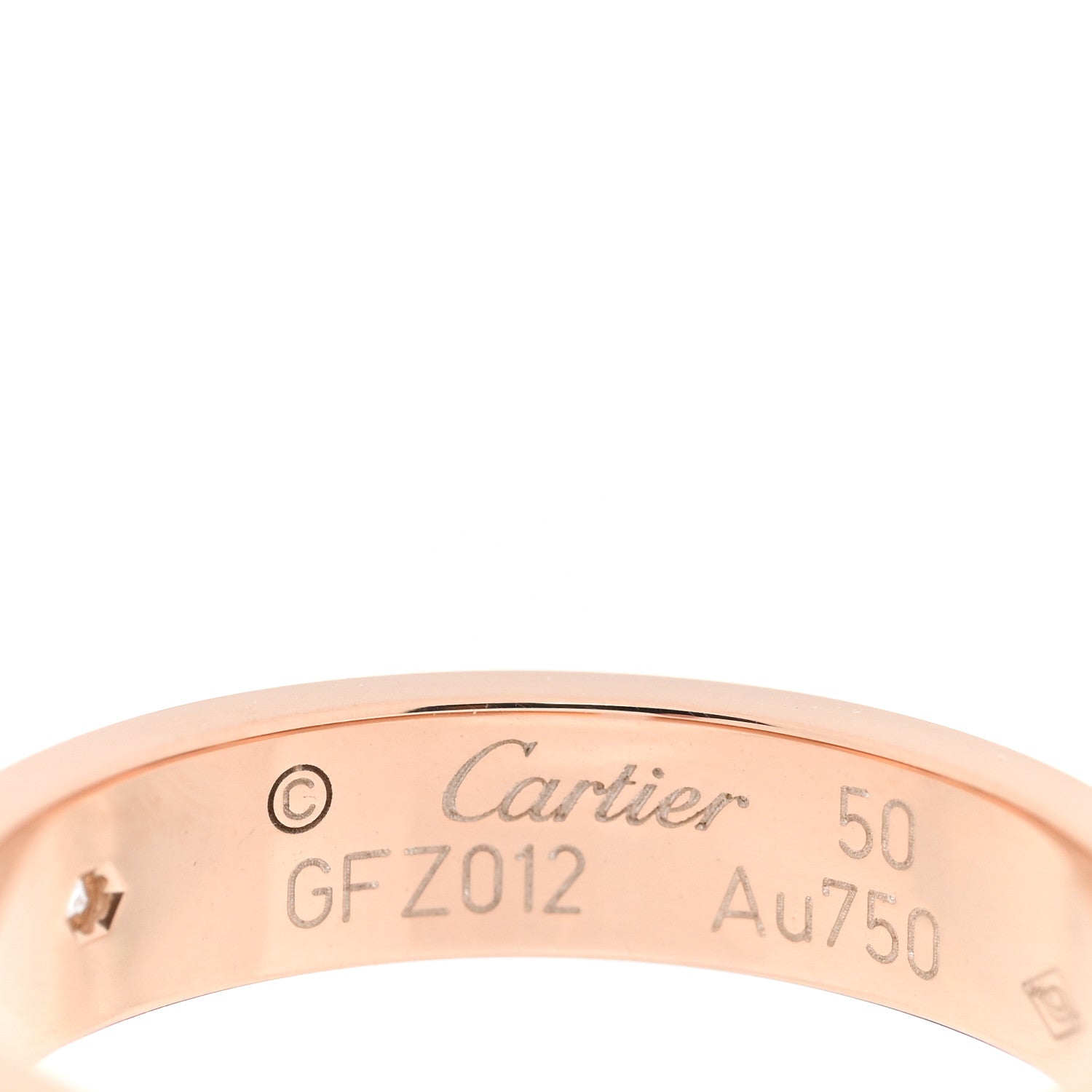 Cartier 18K Pink Gold Diamond 4mm LOVE Ring 50 5.25 4 of 5