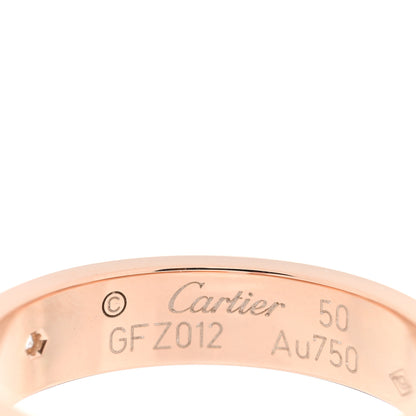 Cartier 18K Pink Gold Diamond 4mm LOVE Ring 50 5.25 4 of 5