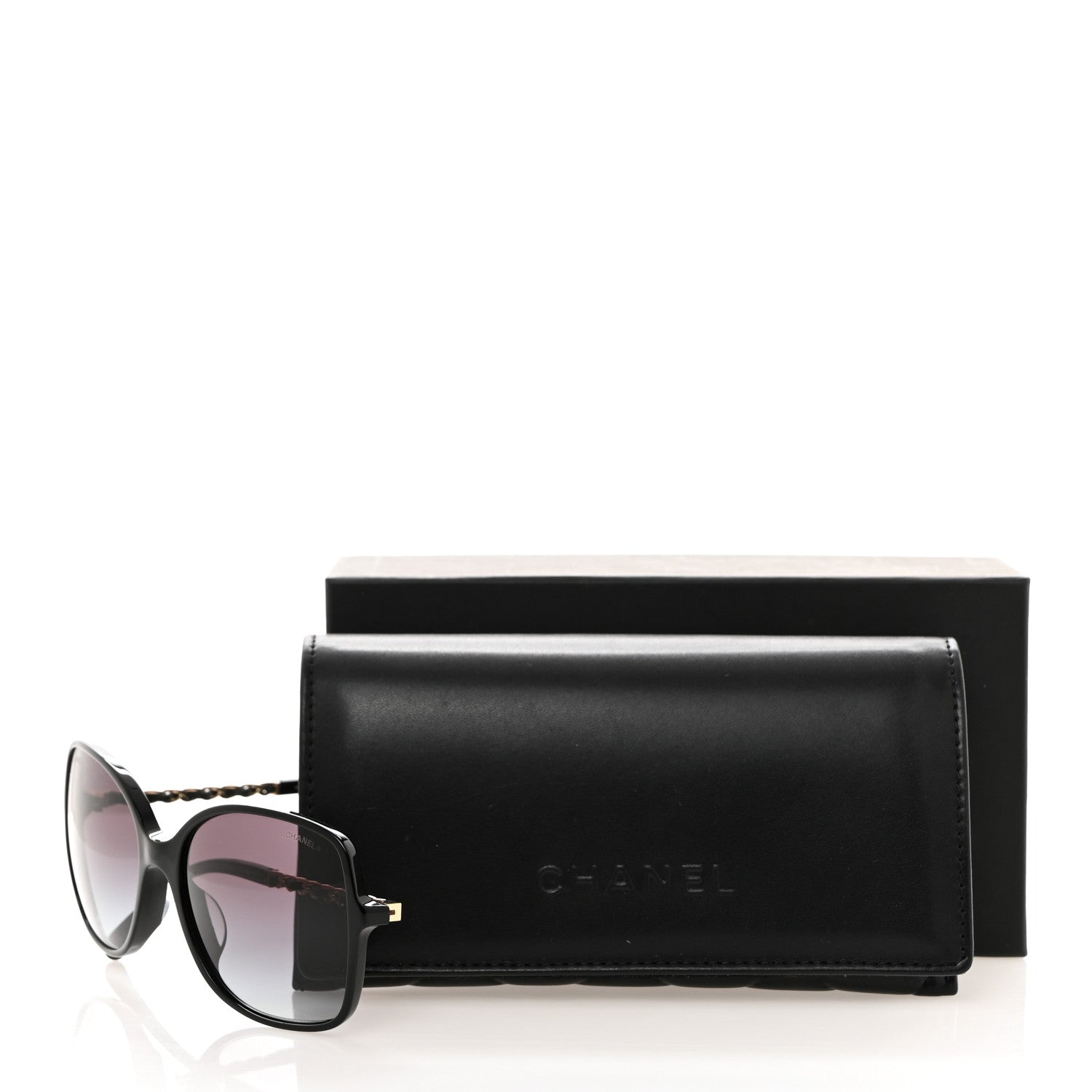 Chanel Lambskin Square Chain Sunglasses 5210-Q Black 8 of 8