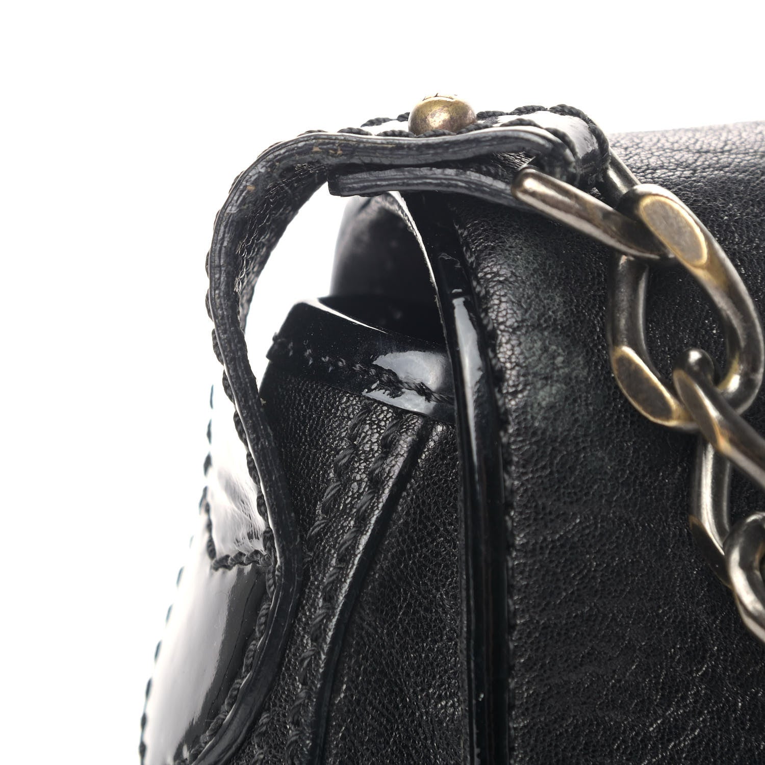 Fendi Nappa Patent B Bis Flap Bag Black 11 of 11