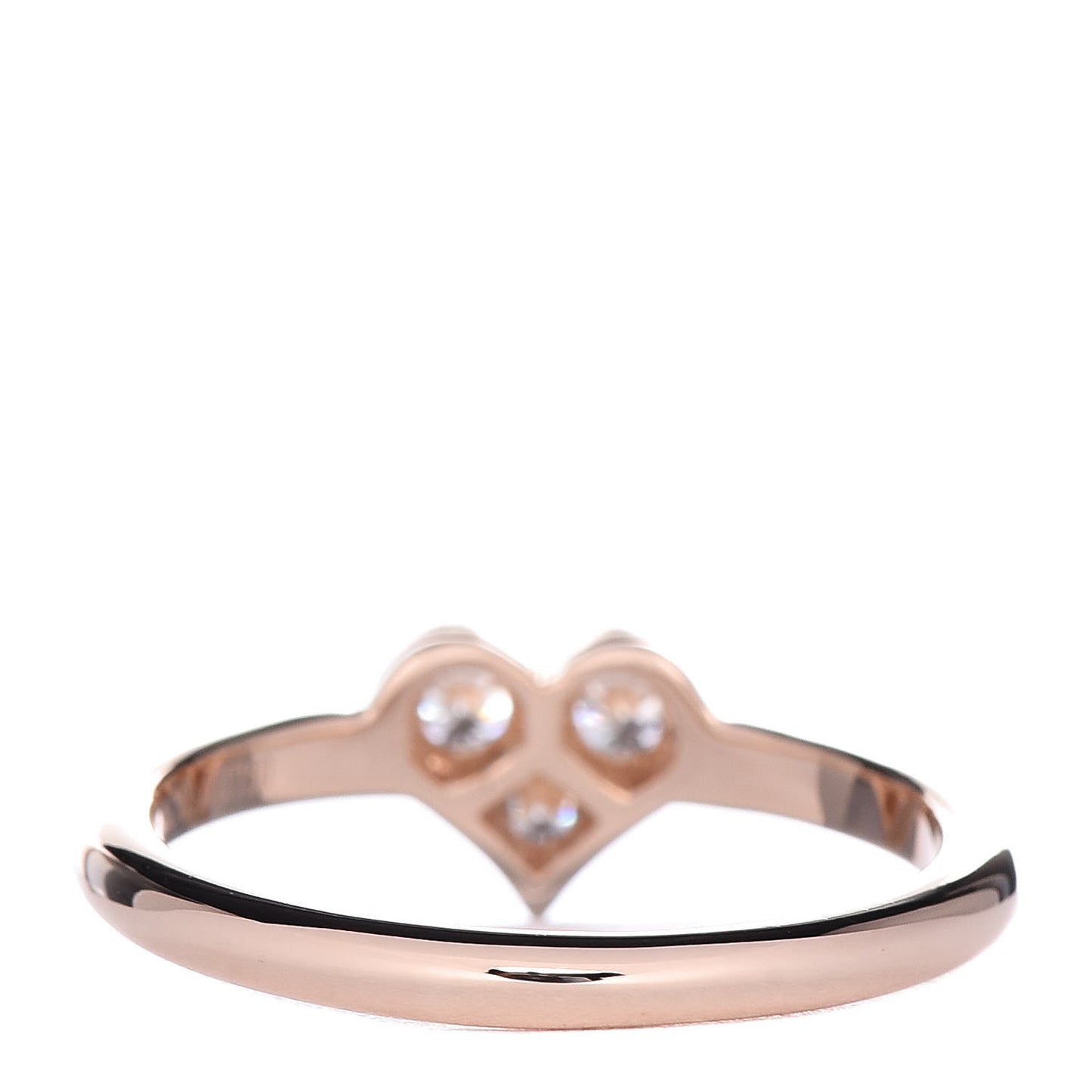 18K Rose Gold Diamond Hearts Ring 51 5.75