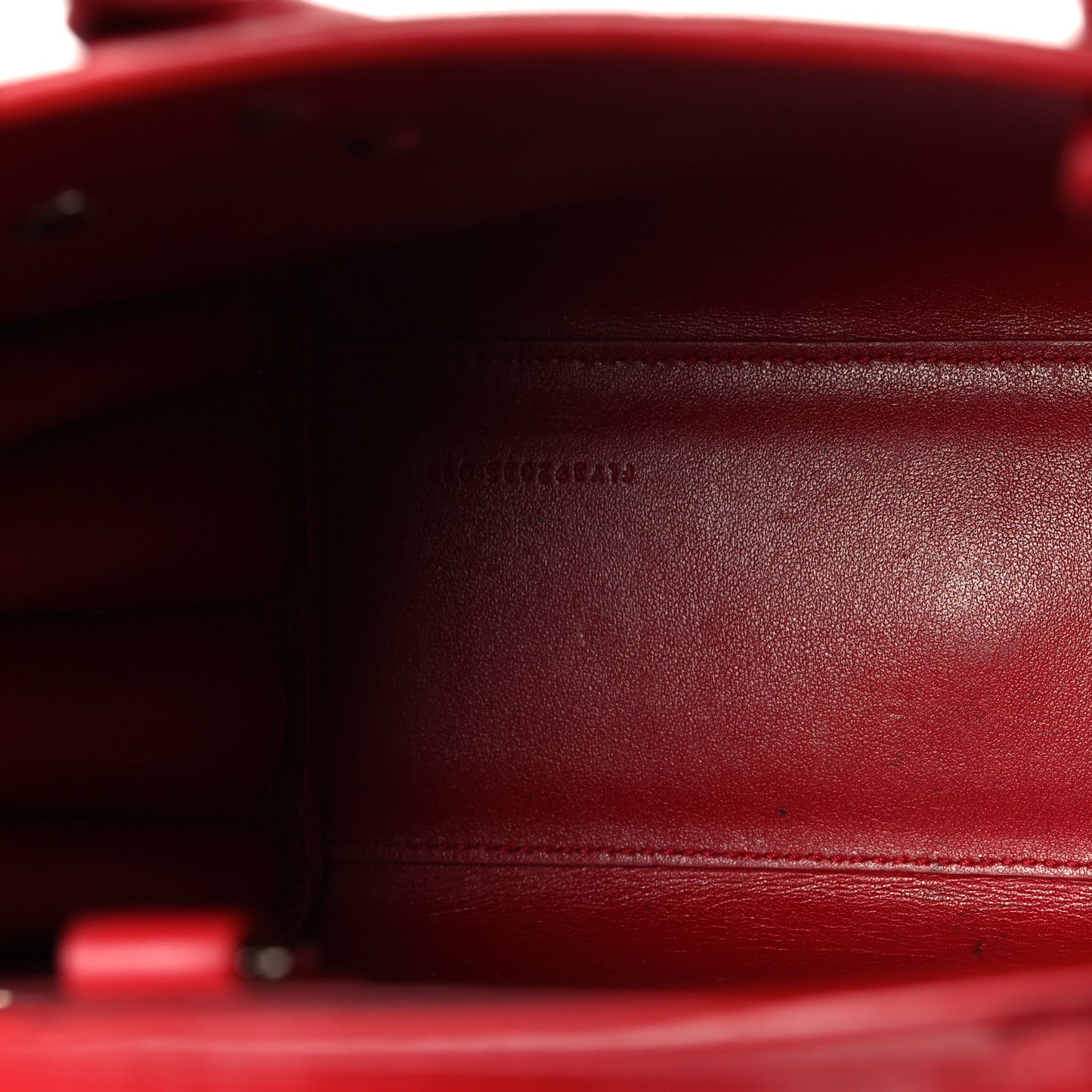 Calfskin Crocodile Embossed Nano Sac De Jour Red