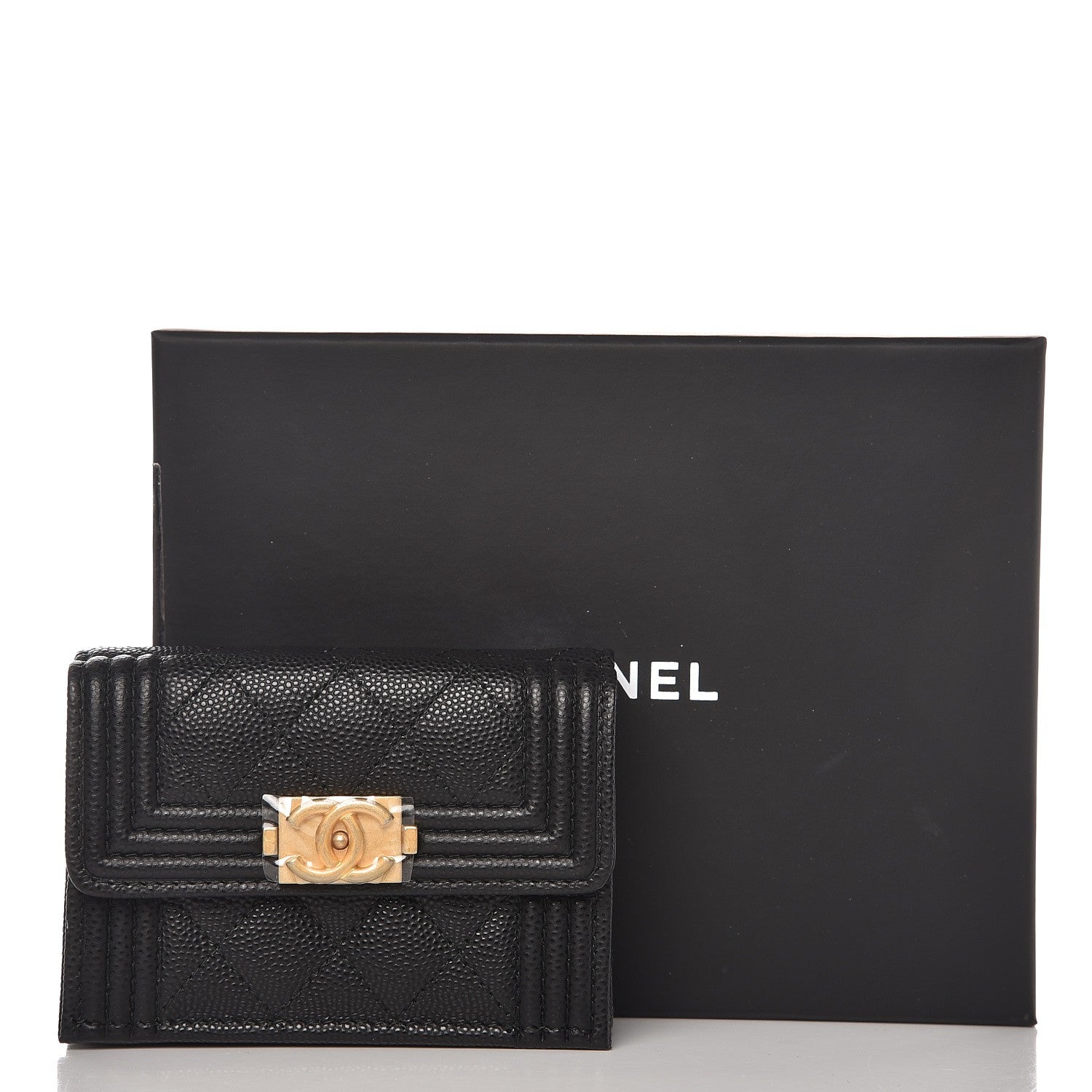 Chanel Caviar Quilted Small Boy Flap Wallet Black 9 of 9