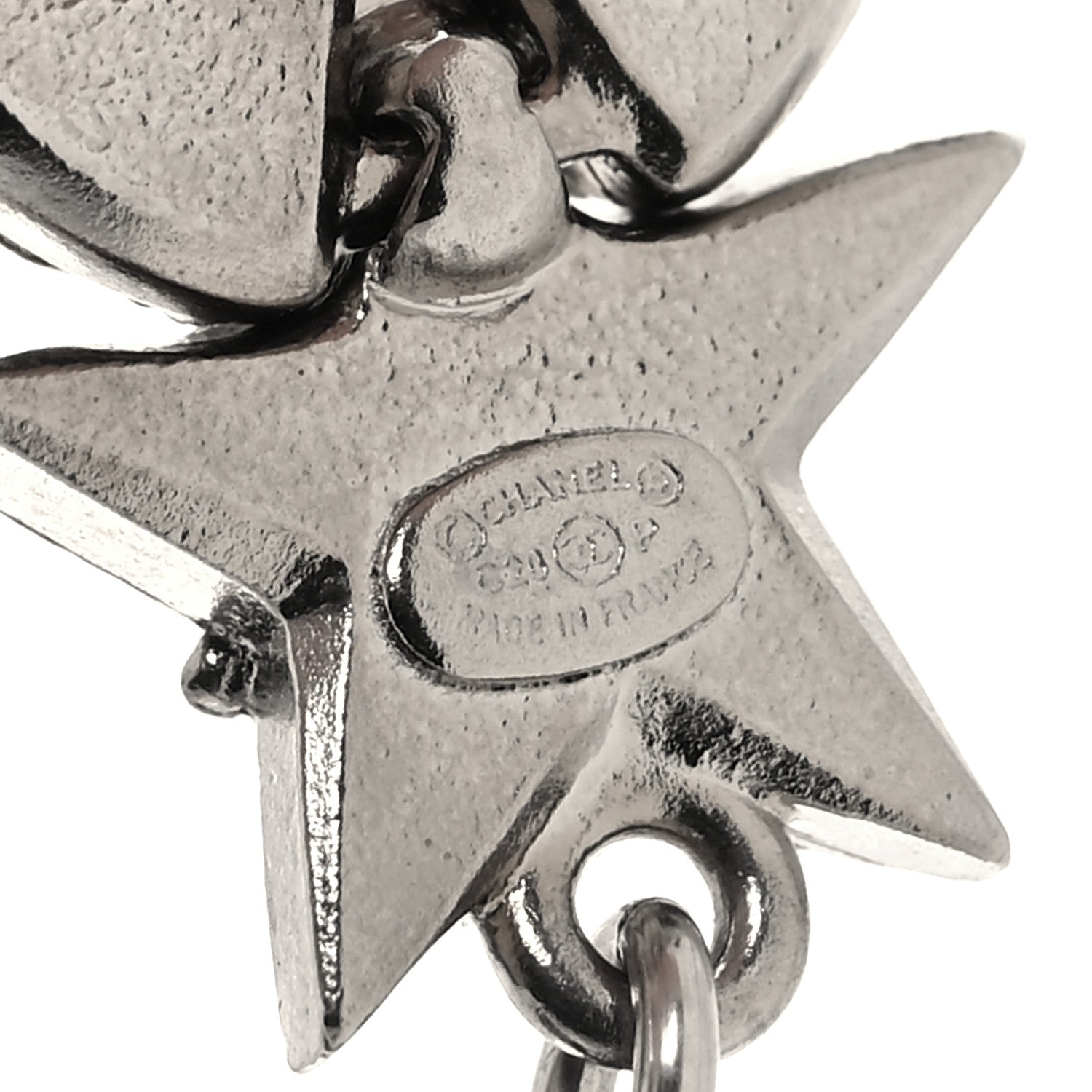 Chanel Strass Crystal CC Star Drop Earrings Silver 4 of 4