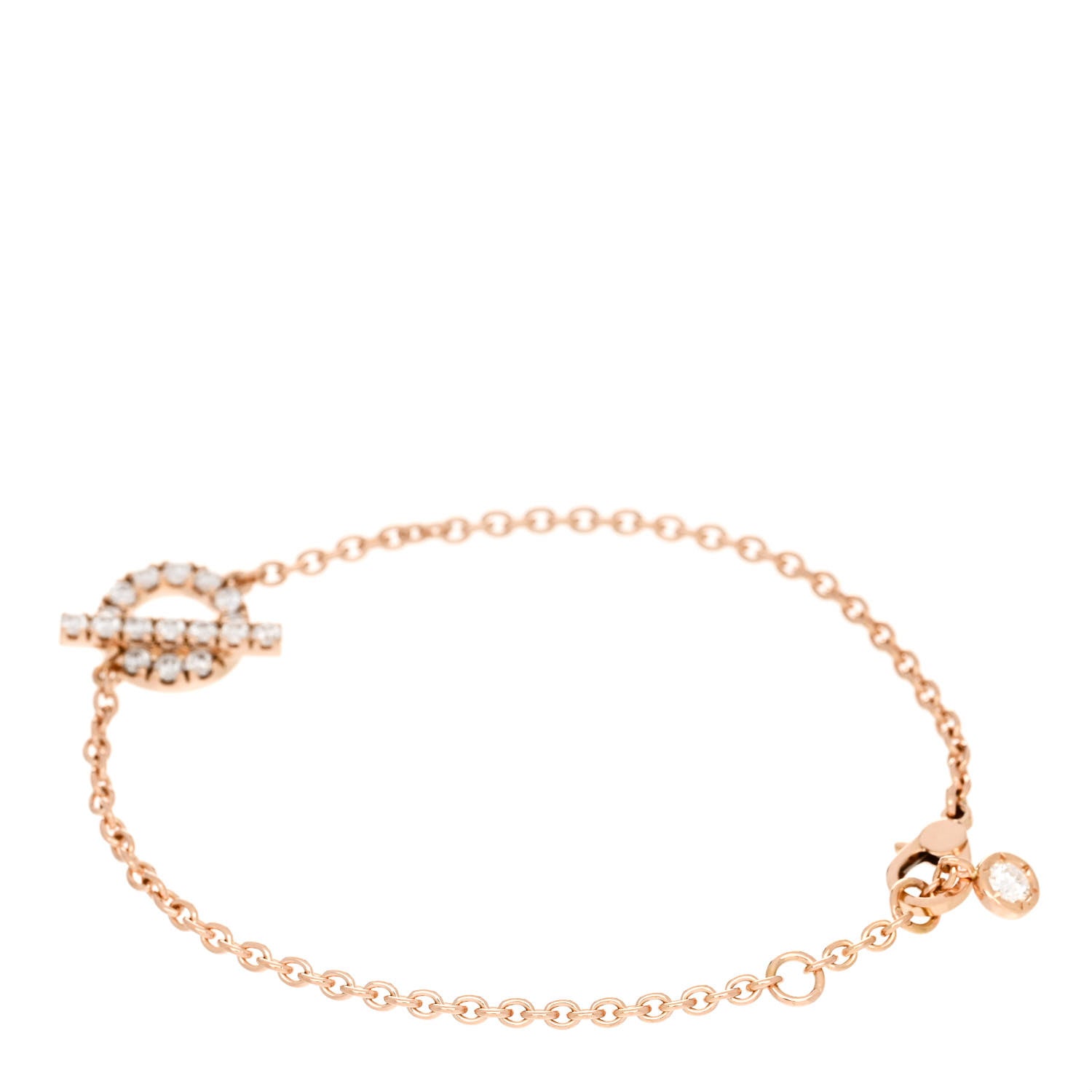 Hermes 18K Rose Gold Diamond Finesse Bracelet SH 2 of 4
