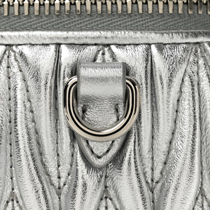 Miu Miu Metallic  Nappa Matelasse Micro Vanity Case Silver 13 of 13