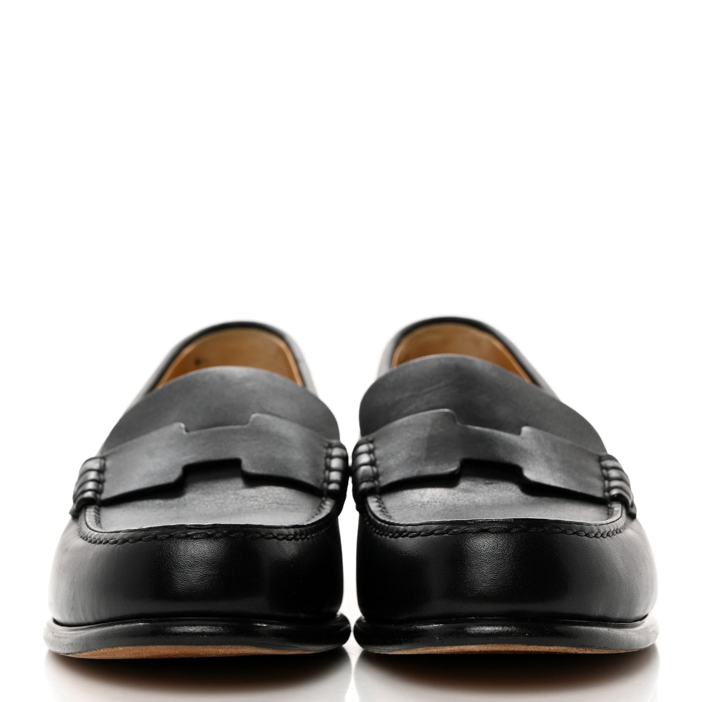 Calfskin Womens Kennedy Loafers 35.5 Black