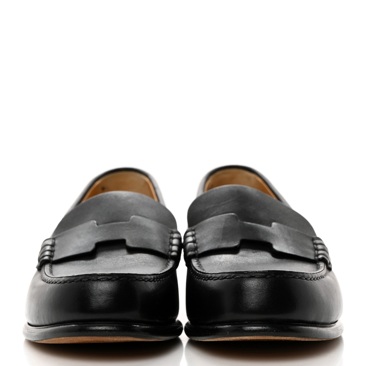 Hermes Calfskin Womens Kennedy Loafers 35.5 Black 2 of 9