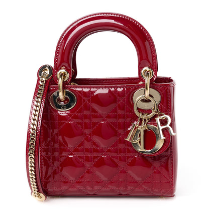 Christian Dior Patent Cannage Mini Lady Dior Red 1 of 10