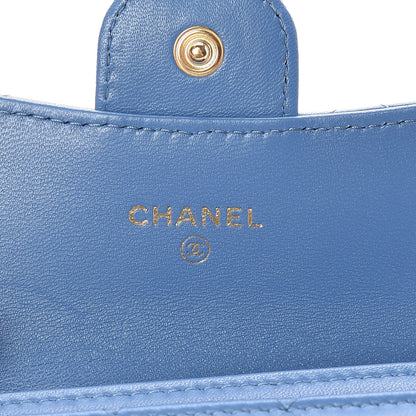Chanel Lambskin Quilted Card Holder Wallet Blue 6 of 11