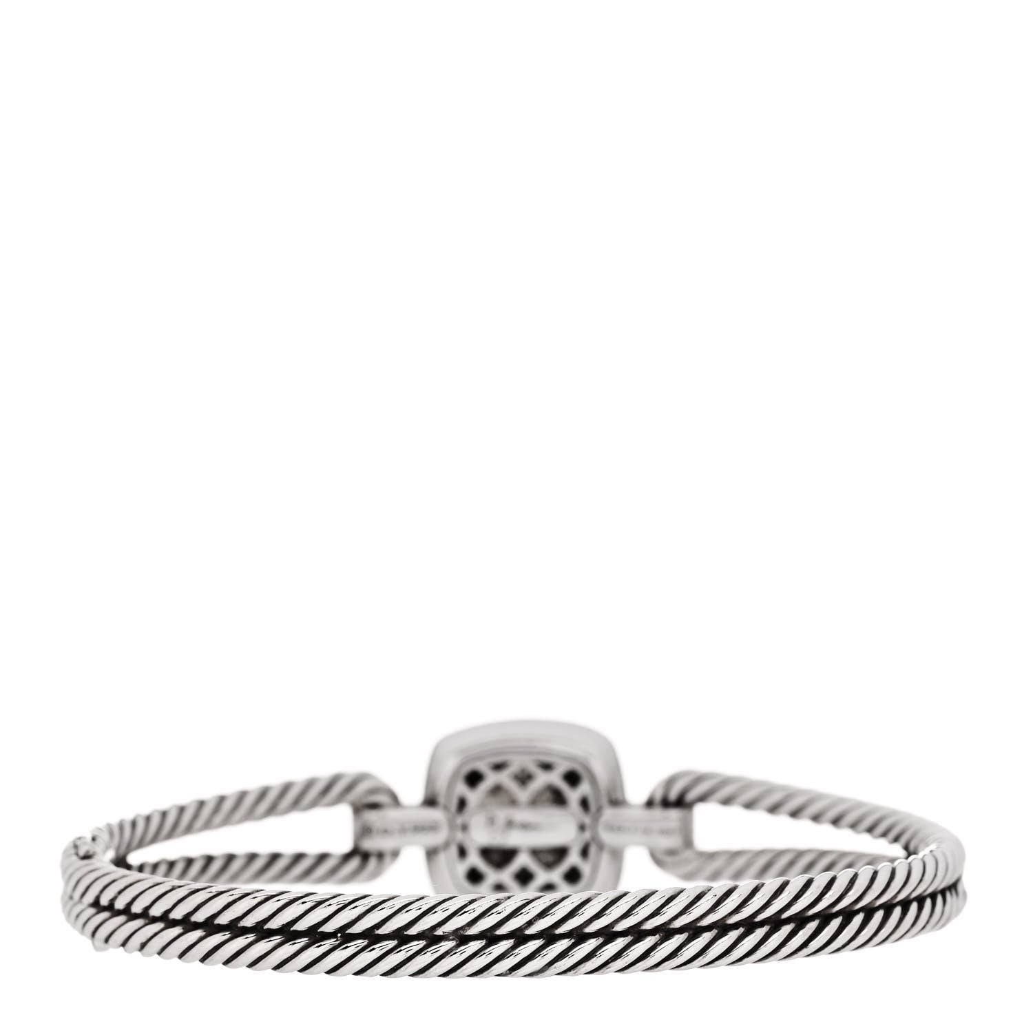 David Yurman Sterling Silver 18K Yellow Gold Diamond Albion Cable Bracelet 2 of 3