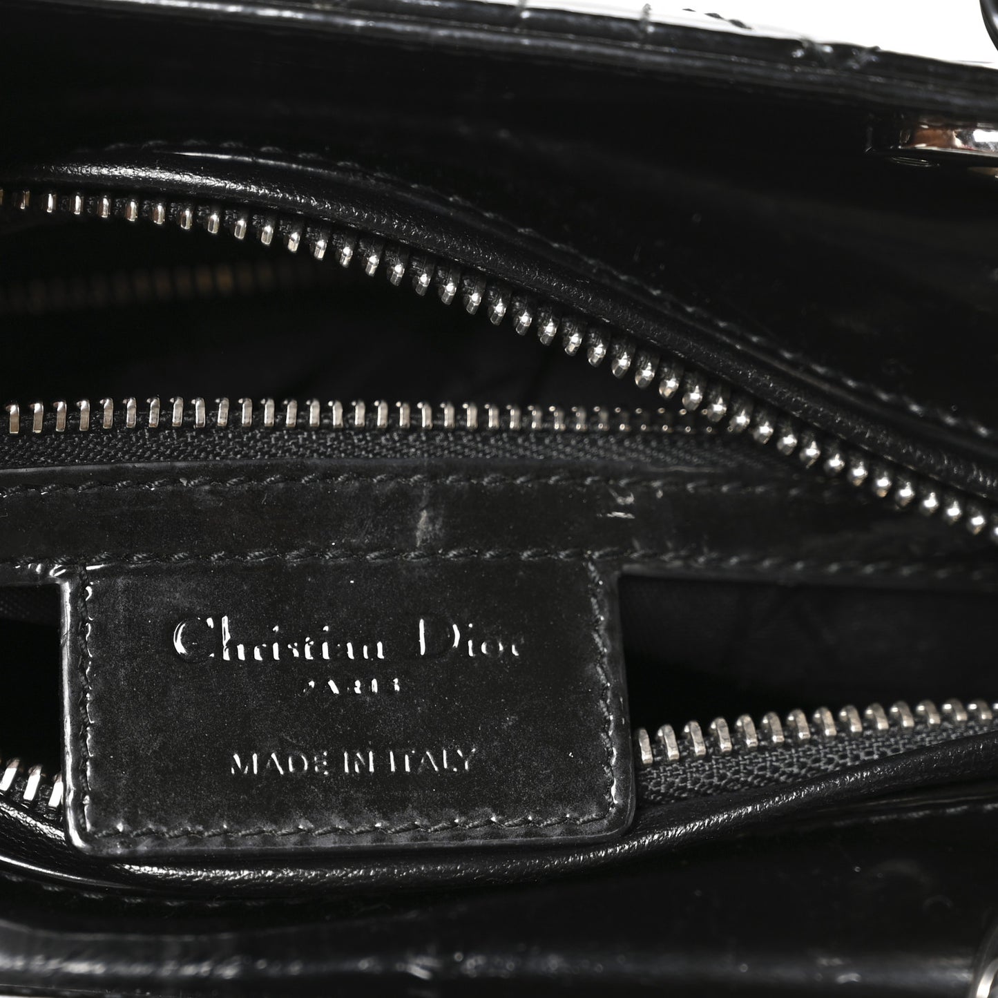 Patent Cannage Medium Lady Dior Black