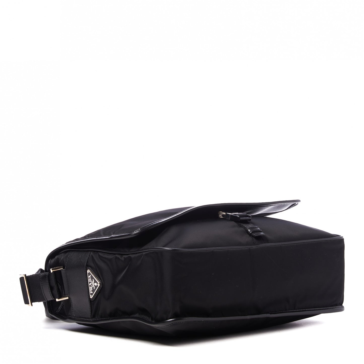 Tessuto Nylon Saffiano Messenger Bag Black