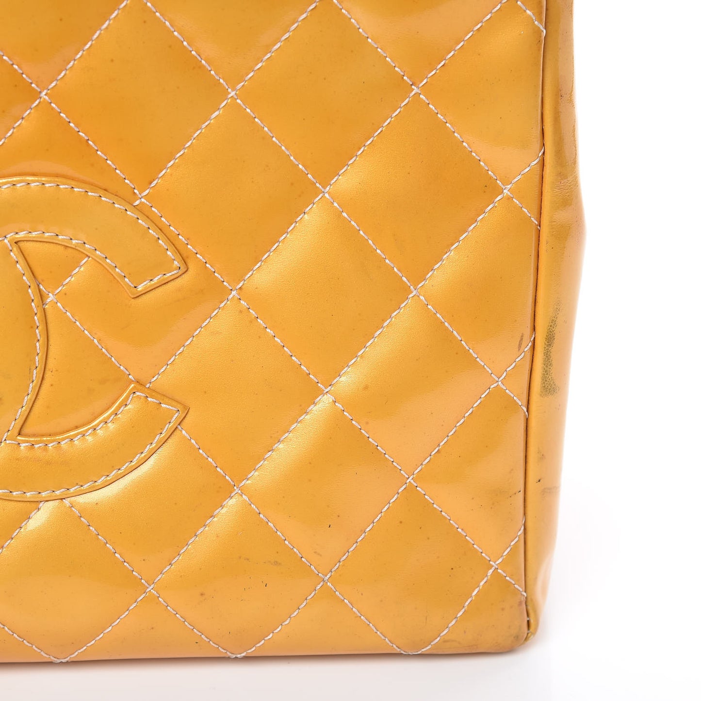 Patent Quilted Petit Timeless Tote PTT Yellow