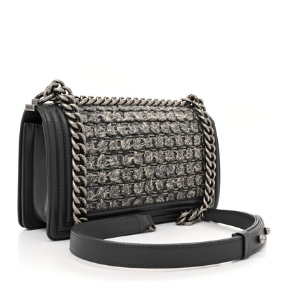 Chanel Tweed Calfskin Medium Boy Flap Grey 3 of 10