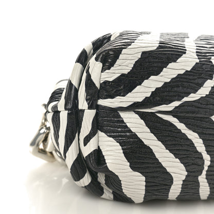 Bottega Veneta Nappa Zebra Print The Pouch Chain White Black 9 of 11
