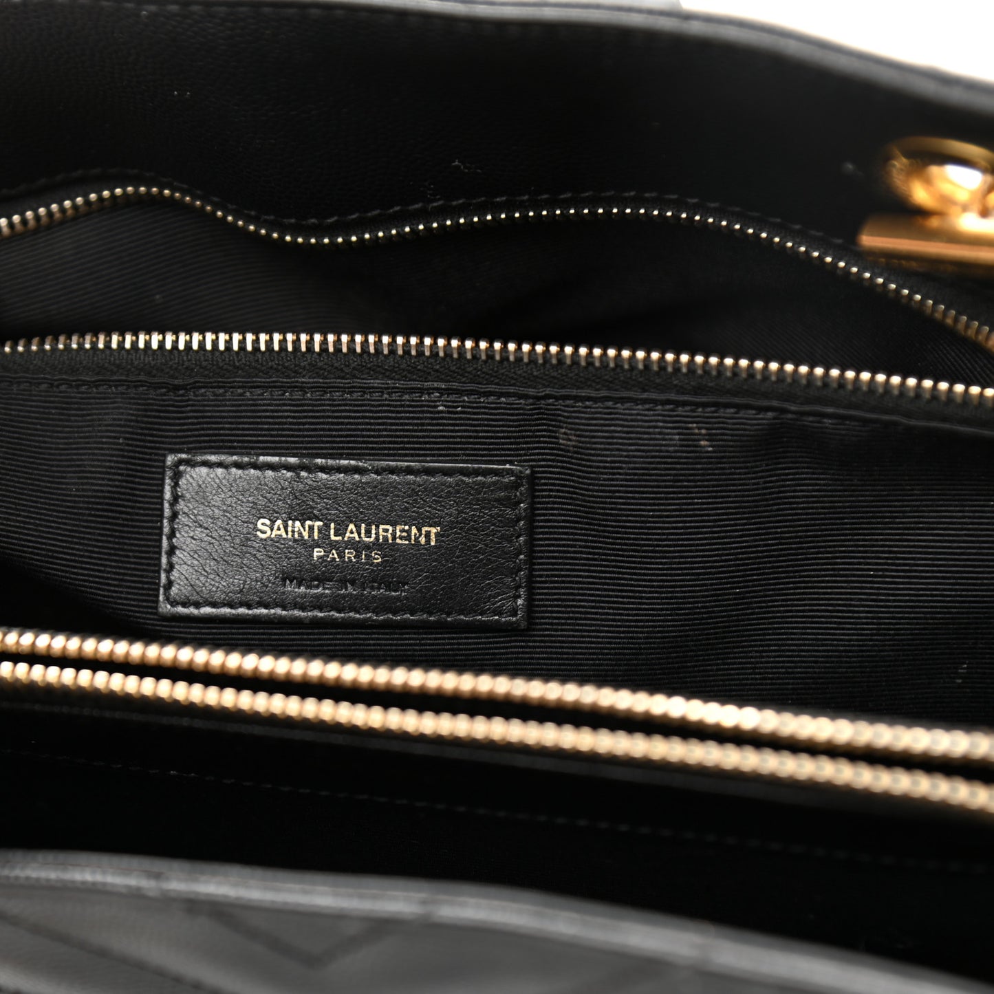 Grain De Poudre Matelasse Chevron Monogram Shopping Bag Black