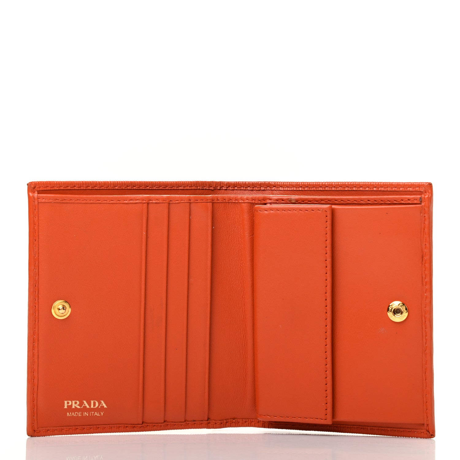 Prada Vitello Move Bifold Wallet Papaya 6 of 10