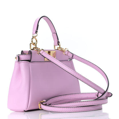 Fendi Shiny Nappa Micro Peekaboo Iconic Satchel Lavanda 2 of 9