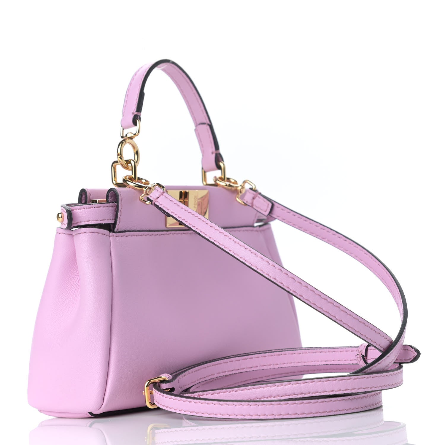 Fendi Shiny Nappa Micro Peekaboo Iconic Satchel Lavanda 3 of 10