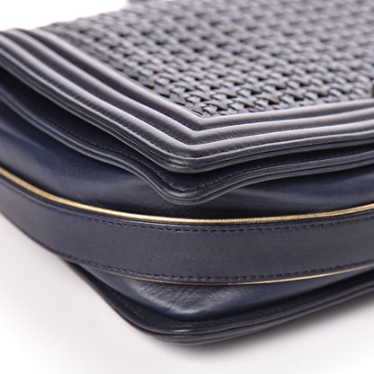 Chanel Braided Sheepskin New Medium Boy Flap Navy 9 of 14