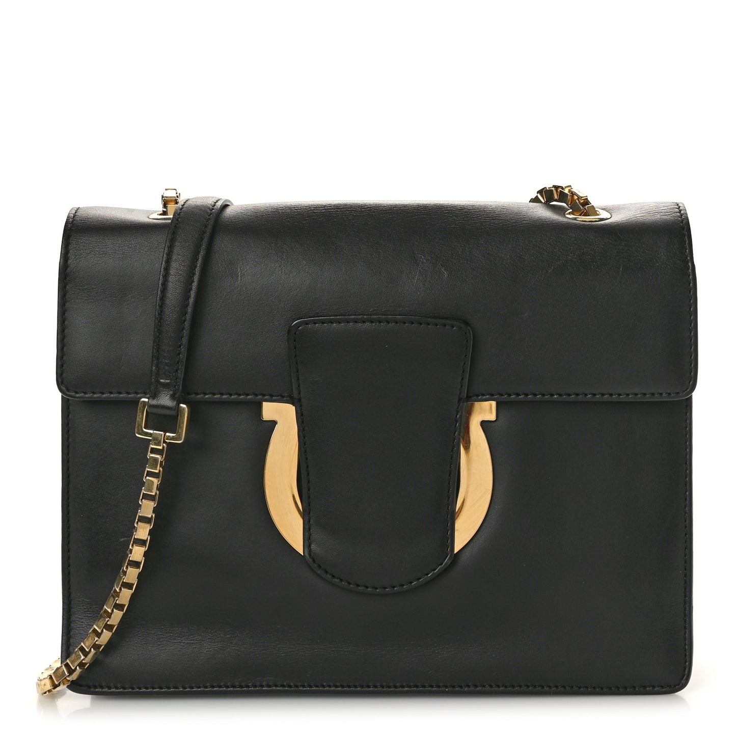 Calfskin Thalia Flap Shoulder Bag Black