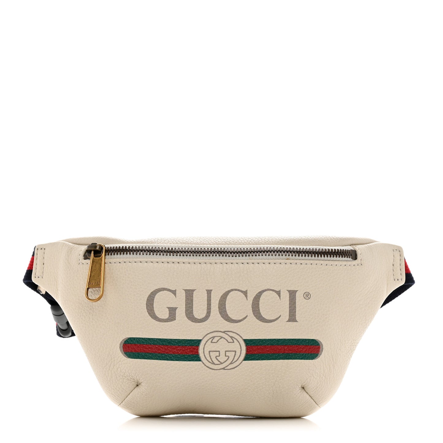 Grained Calfskin Small Logo Belt Bag White