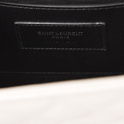 Saint Laurent Grain De Poudre Textured Mixed Matelasse Medium Triquilt Monogram Satchel Porcellana 6 of 7