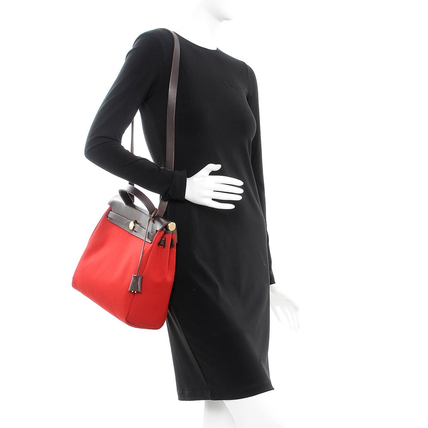 Toile Vache Calfskin Herbag 30 PM Orange Red