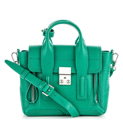3.1 Phillip Lim 3.1 Textured Calfskin Mini Pashli Satchel Emerald 1 of 6