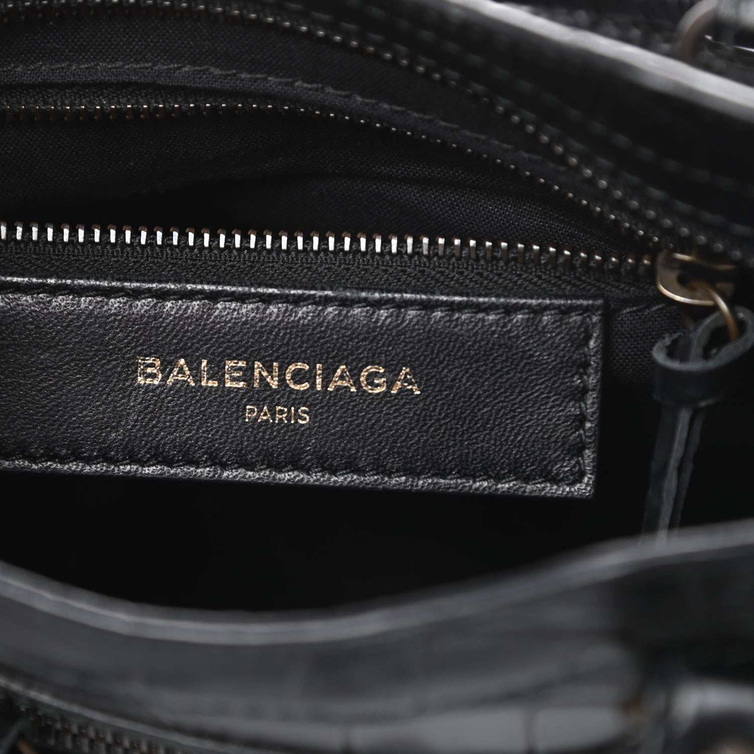 Balenciaga Calfskin Crocodile Embossed Classic Hardware Mini City Black 6 of 10