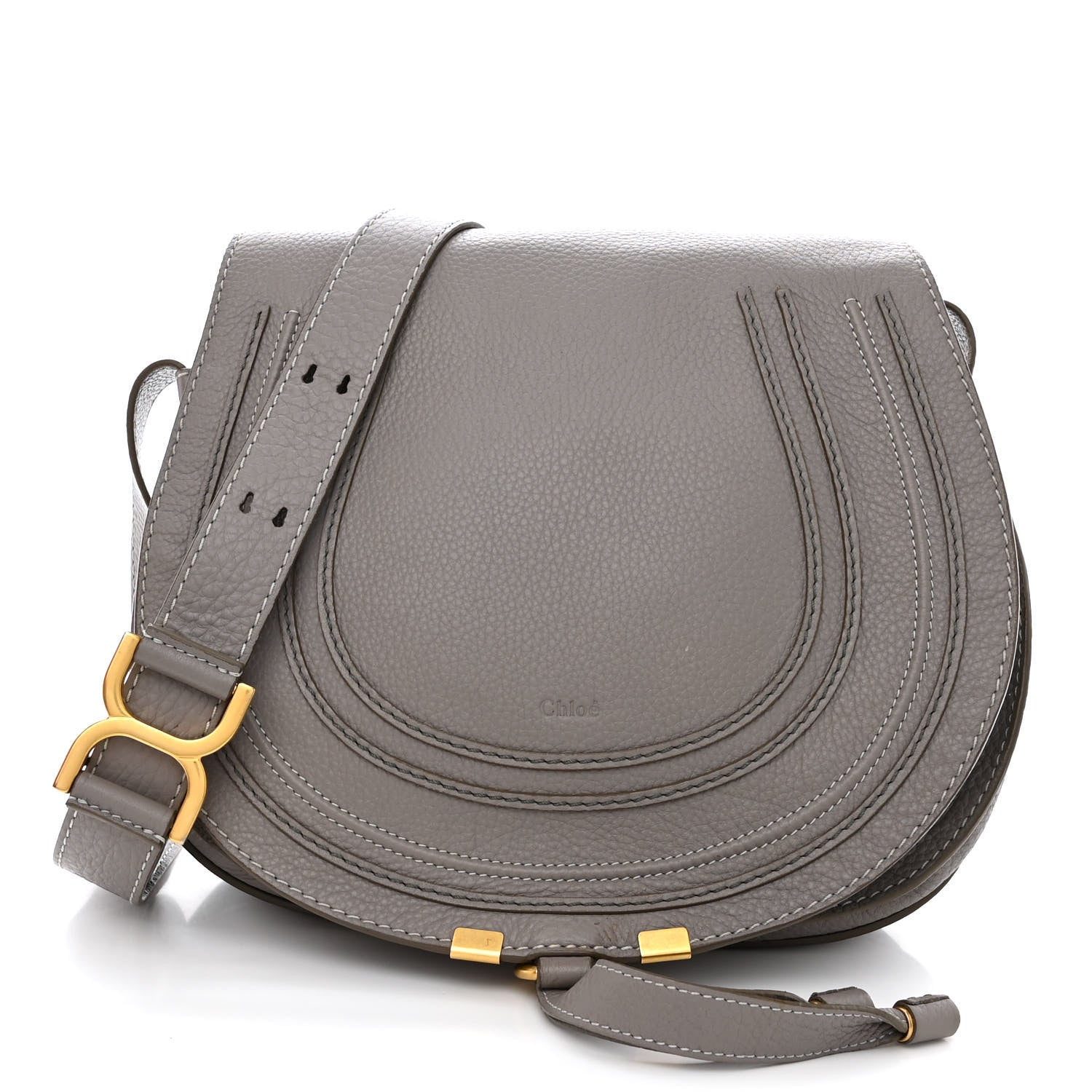 Chloe Calfskin Medium Marcie Round Crossbody Bag Cashmere Grey 1 of 10