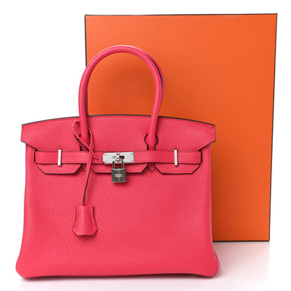 Hermes Taurillon Clemence Birkin 30 Rose Extreme 10 of 10