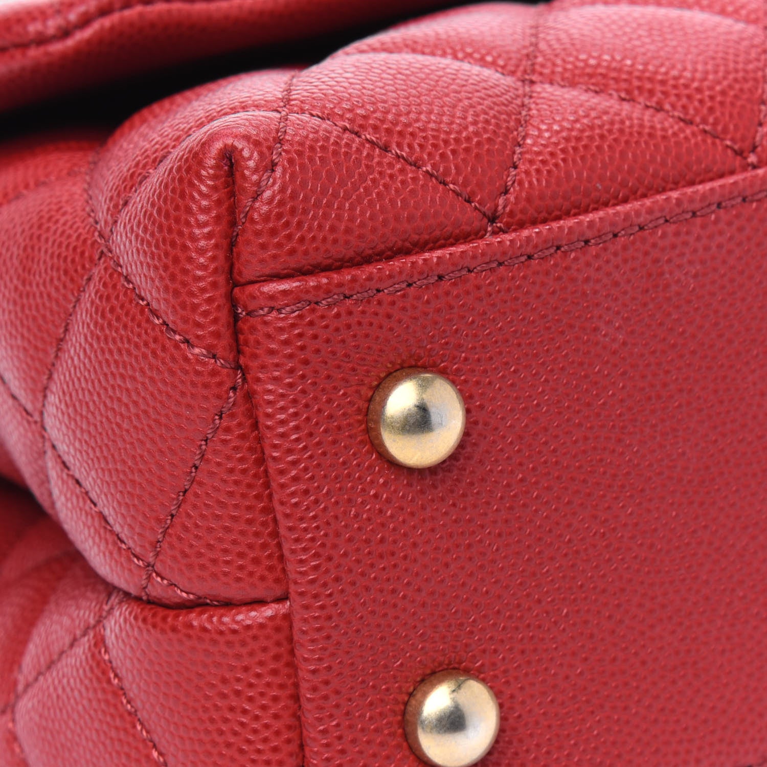 Chanel Caviar Lizard Embossed Quilted Mini Coco Handle Flap Red 12 of 19