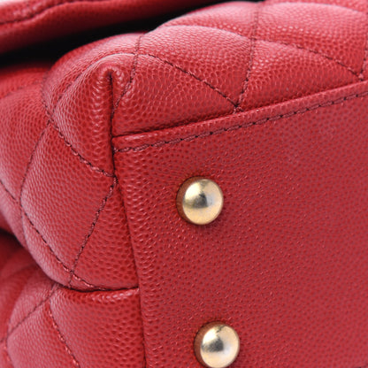 Chanel Caviar Lizard Embossed Quilted Mini Coco Handle Flap Red 12 of 19