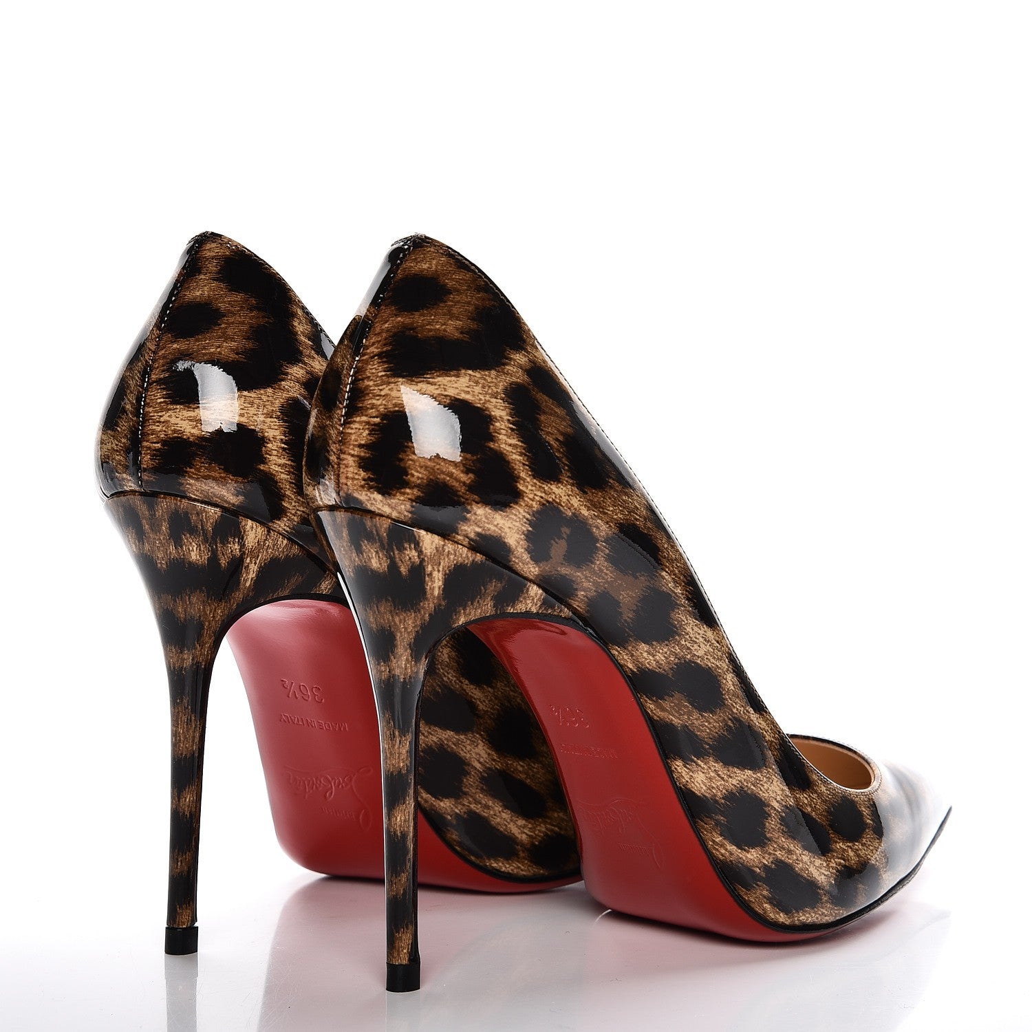 Christian Louboutin Patent Leopard Print Decollete 554 100 Pumps 36.5 Brown 4 of 9