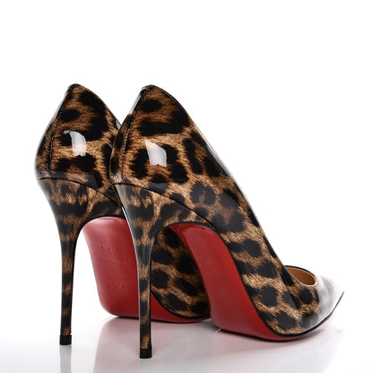 Christian Louboutin Patent Leopard Print Decollete 554 100 Pumps 36.5 Brown 4 of 9