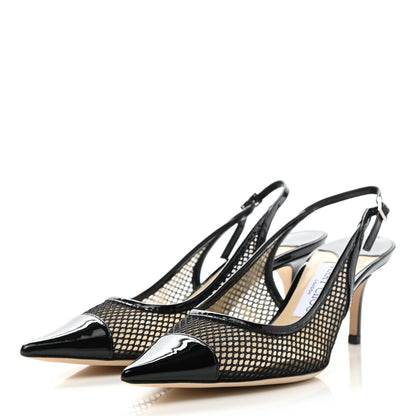 Jimmy Choo Patent Sporty Mesh Anika 65 Pumps 38.5 Black 3 of 8