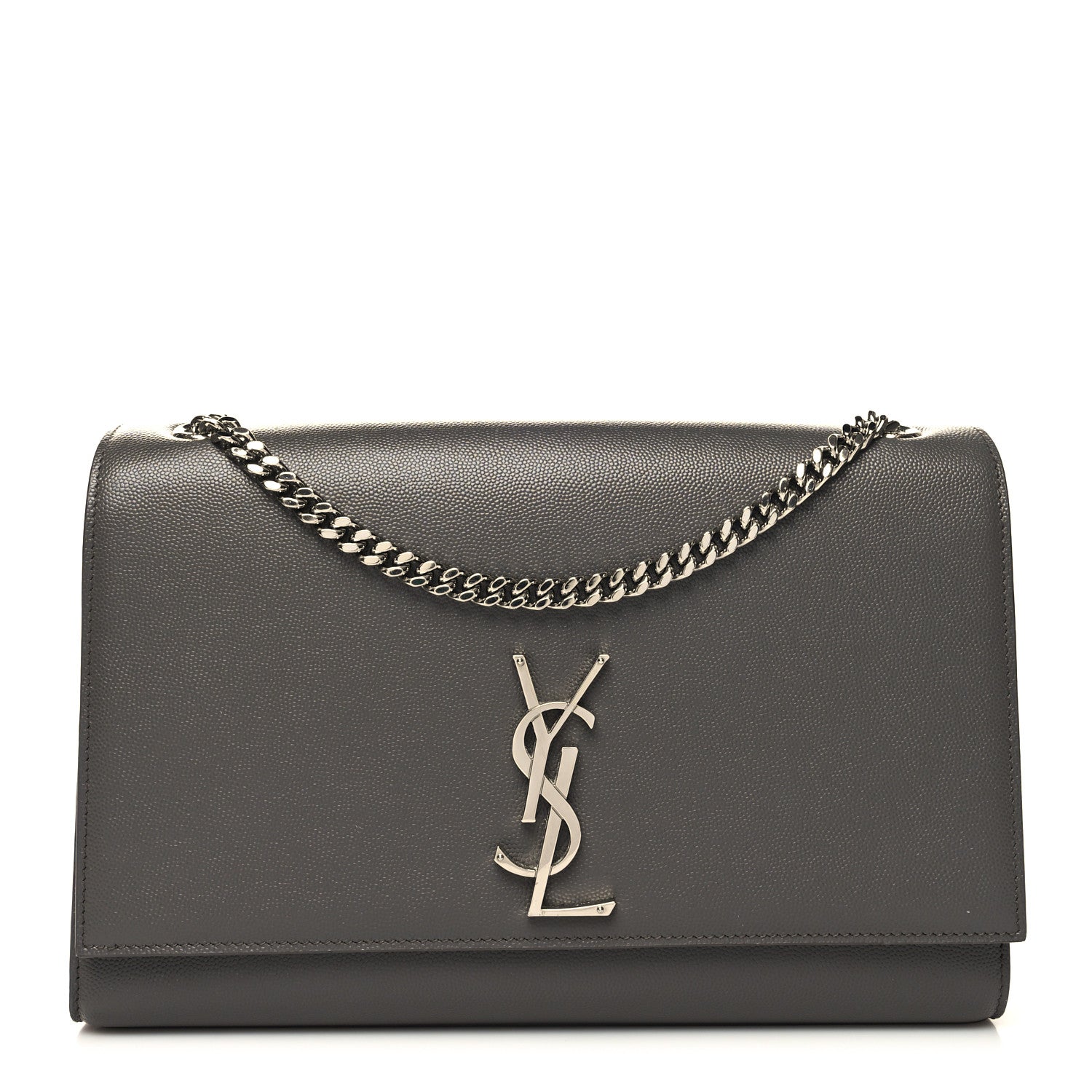 Saint Laurent Grain De Poudre Large Classic Monogram Kate Satchel Earth 1 of 11