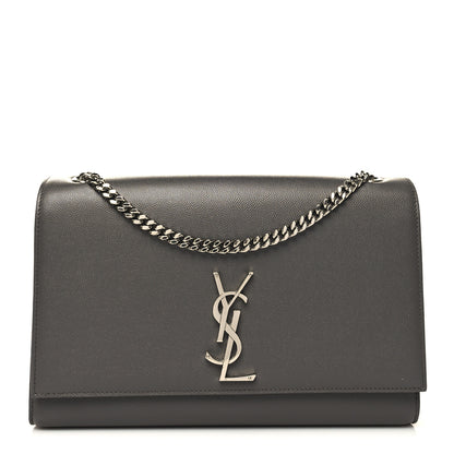 Saint Laurent Grain De Poudre Large Classic Monogram Kate Satchel Earth 1 of 11
